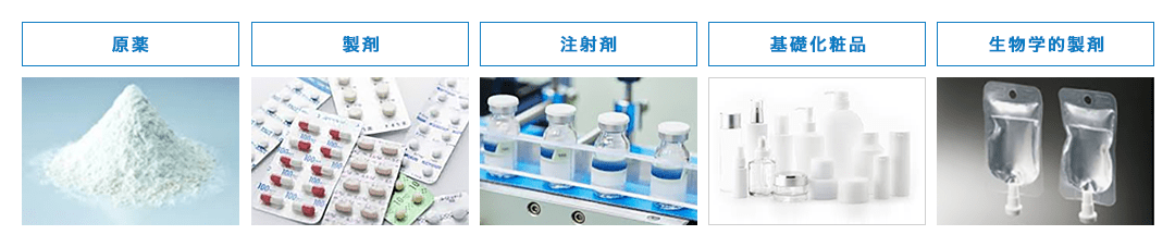 原薬、製剤、注射剤、基礎化粧品、生物学的製剤