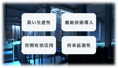 「高い生産性」「最新技術導入」「空間有効利用」「将来拡張性」